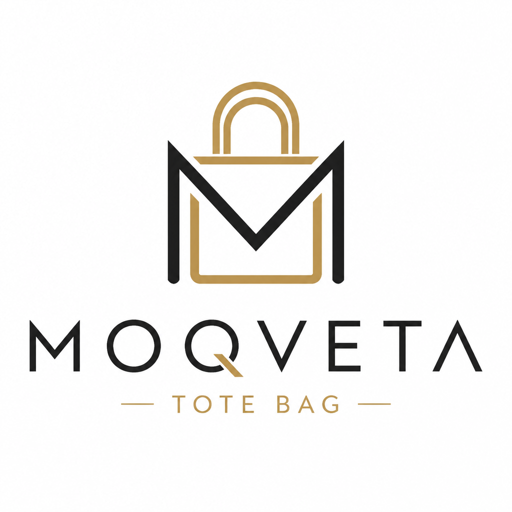 Minimal monochrome Everyday Tote Bag brand logo mark centered on a soft warm cream background, subtle gold accent line beneath, clean modern editorial typography feel