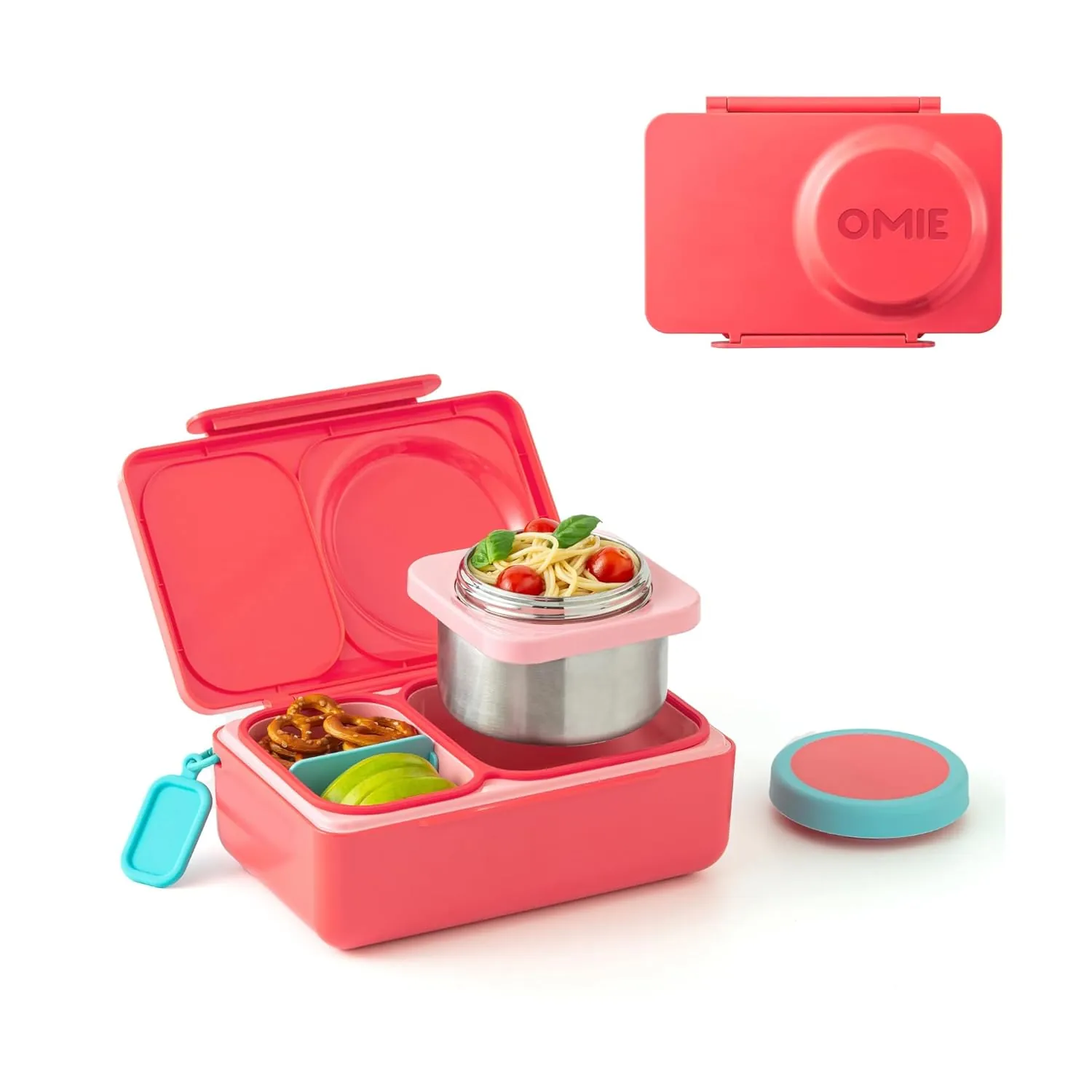 A cheerful Pink Bento Box product shot on a clean white background showing the playful pink finish