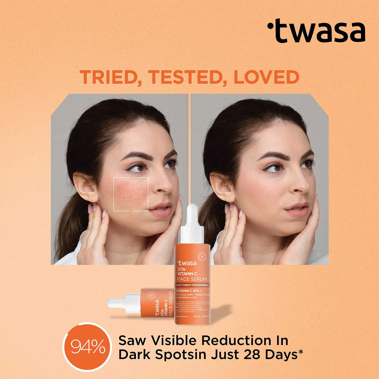 Indian man with smooth, even-toned, refreshed skin after adding Twasa Vitamin C serum to his daily routine